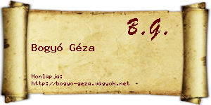 Bogyó Géza névjegykártya