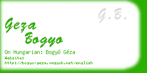 geza bogyo business card