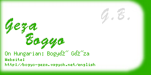 geza bogyo business card
